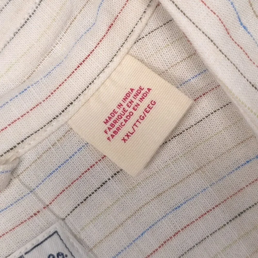LEVIS New Men’s Shirt Standard‎ XXL Sunset Striped LINEN Blend Ivory 86624-0065